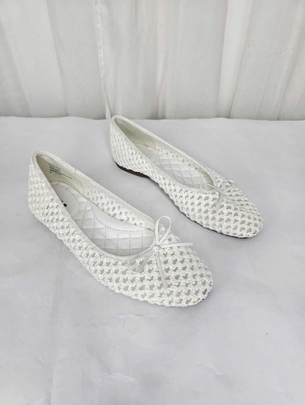 Birdies The Songbird White Openweave Woven Ballet Flats NEW Size 8